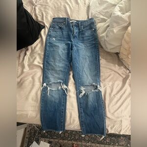 Distressed Blue Jeans